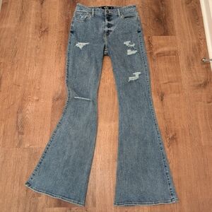 Hollister High-Rise Ripped Retro Flare Jeans Women's Size 5R